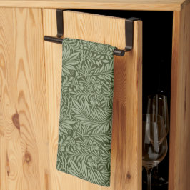 緑の離れフローラヴィンテージ抽象芸術の背景 キッチンタオル