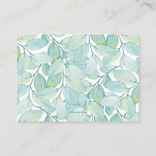 緑の離れベビーの赤ちゃんシャワーカード用の本 エンクロージャーカード (裏面)