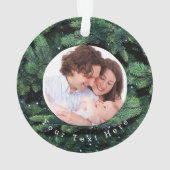 緑の離れ家族のクリスマス写真 オーナメント (裏面)