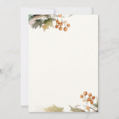 緑の離れ葉感謝祭素朴ディナー 招待状 (裏面)