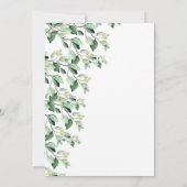 緑の離れ葉20誕生日 招待状 (裏面)