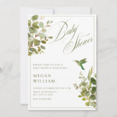 緑の離れ赤ちゃんシャワー 招待状 (正面)