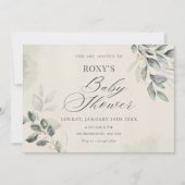 緑の離れ赤ちゃんシャワー 招待状 (正面)