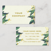 緑の離れ金ゴールドリースフレームモダンプロフェッショナル 名刺 (正面/裏面)