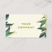 緑の離れ金ゴールドリースフレームモダンプロフェッショナル 名刺 (正面)