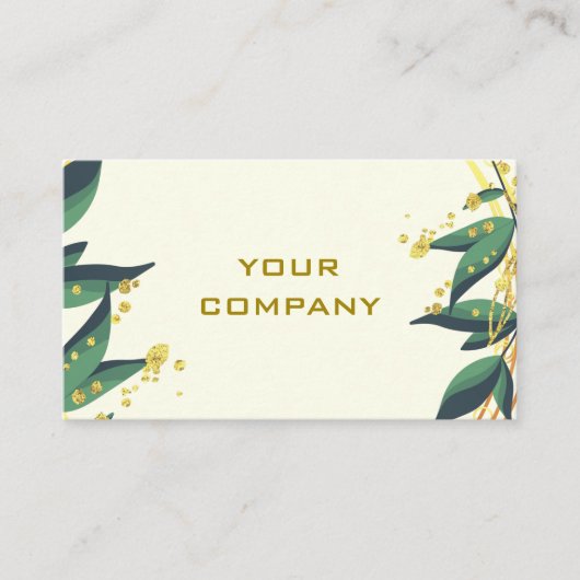 緑の離れ金ゴールドリースフレームモダンプロフェッショナル 名刺 (正面)