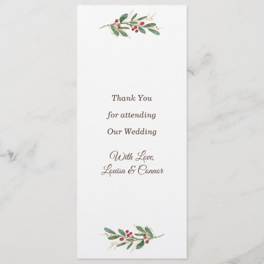 緑の離れ金ゴールドRed Berryのメ結婚ニュー メニュー (裏面)