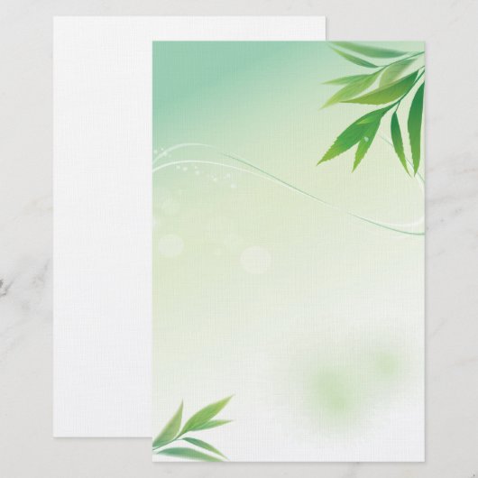 緑の離れ静止 便箋 (正面/裏面)