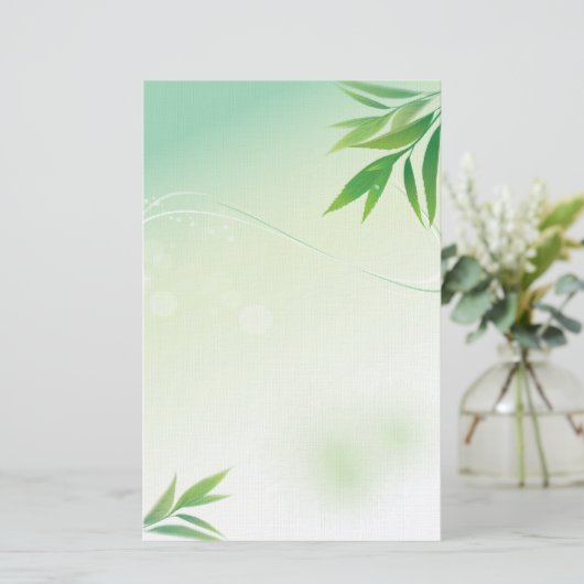 緑の離れ静止 便箋 (スタンド正面)