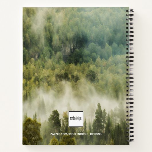 緑の雨林のやる気を起こさせる自然名 ノートブック (裏面)