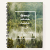 緑の雨林のやる気を起こさせる自然名 ノートブック (正面)