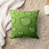 緑の雨滴パターン クッション (ブランケット)