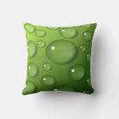 緑の雨滴パターン クッション (裏面)