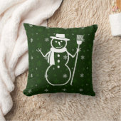 緑の雪だるまの装飾用クッション クッション (ブランケット)