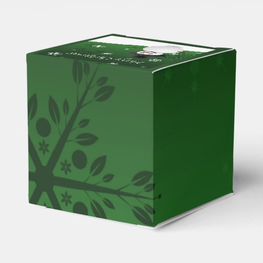 緑の雪だるま冬の風景クリスマスベストボックス フェイバーボックス (裏面サイド)