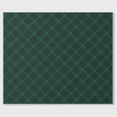 緑の雪のブラシ付きプレイド ラッピングペーパー (フラット)