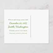 緑の雪の結晶と星の日付はがきを保存 案内ポストカード (裏面)