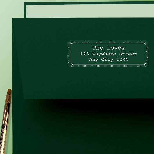 緑の雪片メリークリスマス ラベル