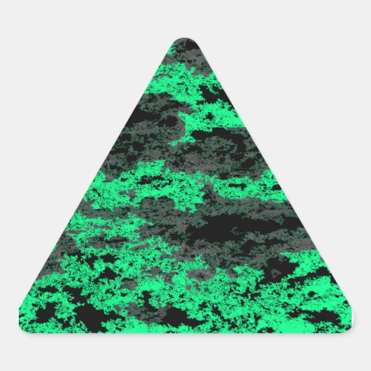 緑の雲グランジのシール 三角形シール (正面)