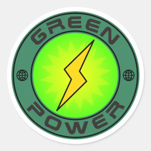 緑の電力 ラウンドシール (正面)