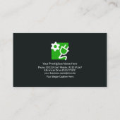 緑の電気ケーブルフレーム電気技師 名刺 (裏面)