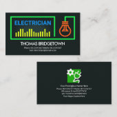 緑の電気ケーブルフレーム電気技師 名刺 (正面/裏面)