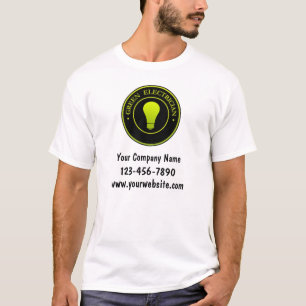 緑の電気技師ロゴテンプレートワークシャツ Tシャツ