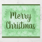 緑の霜のメリークリスマス スパークリングワインラベル (シングルラベル)