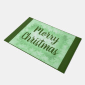 緑の霜のメリークリスマス ドアマット (アングル)
