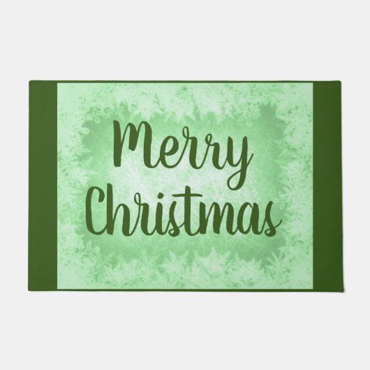 緑の霜のメリークリスマス ドアマット (正面)