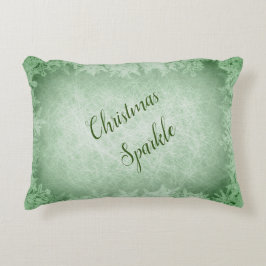 緑の霜の降りたクリスマスの輝き アクセントクッション