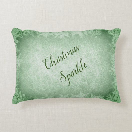 緑の霜の降りたクリスマスの輝き アクセントクッション (正面)