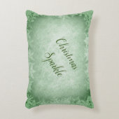 緑の霜の降りたクリスマスの輝き アクセントクッション (正面(垂直))