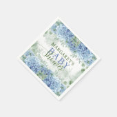 緑の青いアジサイその男の子の赤ちゃんシャワー スタンダードカクテルナプキン (角)