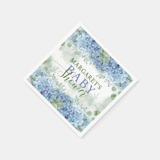 緑の青いアジサイその男の子の赤ちゃんシャワー スタンダードカクテルナプキン
