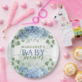 緑の青いアジサイその男の子の赤ちゃんシャワー ペーパープレート (パーティー)