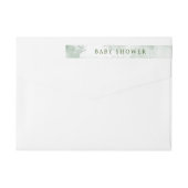 緑の青いアジサイその男の子の赤ちゃんシャワー ラップアラウンドラベル (裏面)