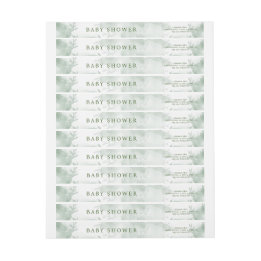 緑の青いアジサイその男の子の赤ちゃんシャワー ラップアラウンドラベル