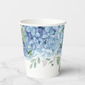 緑の青いアジサイその男の子の赤ちゃんシャワー 紙コップ (裏面)