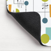 緑の青いオレンジ色の図形の線のミッドセンチュリーパターン マウスパッド (コーナー)