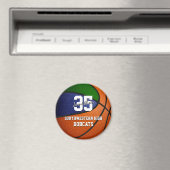 緑の青いスポーツチームカラーズバスケットボールギフト マグネット (インサイチュ (食洗機))