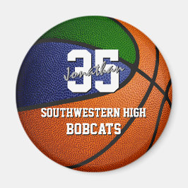 緑の青いスポーツチームカラーズバスケットボールギフト マグネット