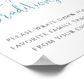 緑の青いバルーン家族の伝統のサイン ポスター (角)