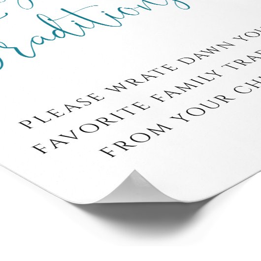 緑の青いバルーン家族の伝統のサイン ポスター (角)