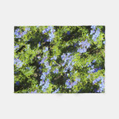 緑の青いローズマリーの花 フリースブランケット (正面(横))