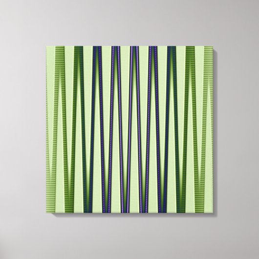 緑の青い紫のモダン抽象芸術波パターン キャンバスプリント (正面)