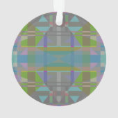 緑の青い紫の幾何学的 オーナメント (裏面)