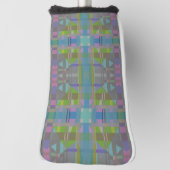 緑の青い紫の幾何学的 ゴルフヘッドカバー (回転90)