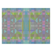 緑の青い紫の幾何学的 テーブルクロス (正面(横))