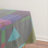 緑の青い紫の幾何学的 テーブルクロス (インサイチュ)